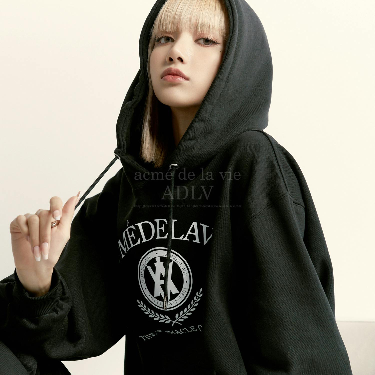acmé de la vie Laurel A Logo Emblem Hoodie Black acmé de la vie Laurel A Logo Emblem Hoodie Black